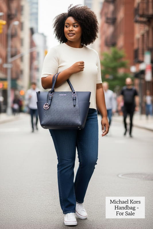 Bolso Michael Kors Mujer Azul Marino – Tote Elegante con Monograma