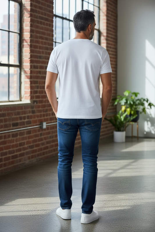 Camiseta Calvin Klein para Hombre Blanca con Banda de Logo en el Pecho