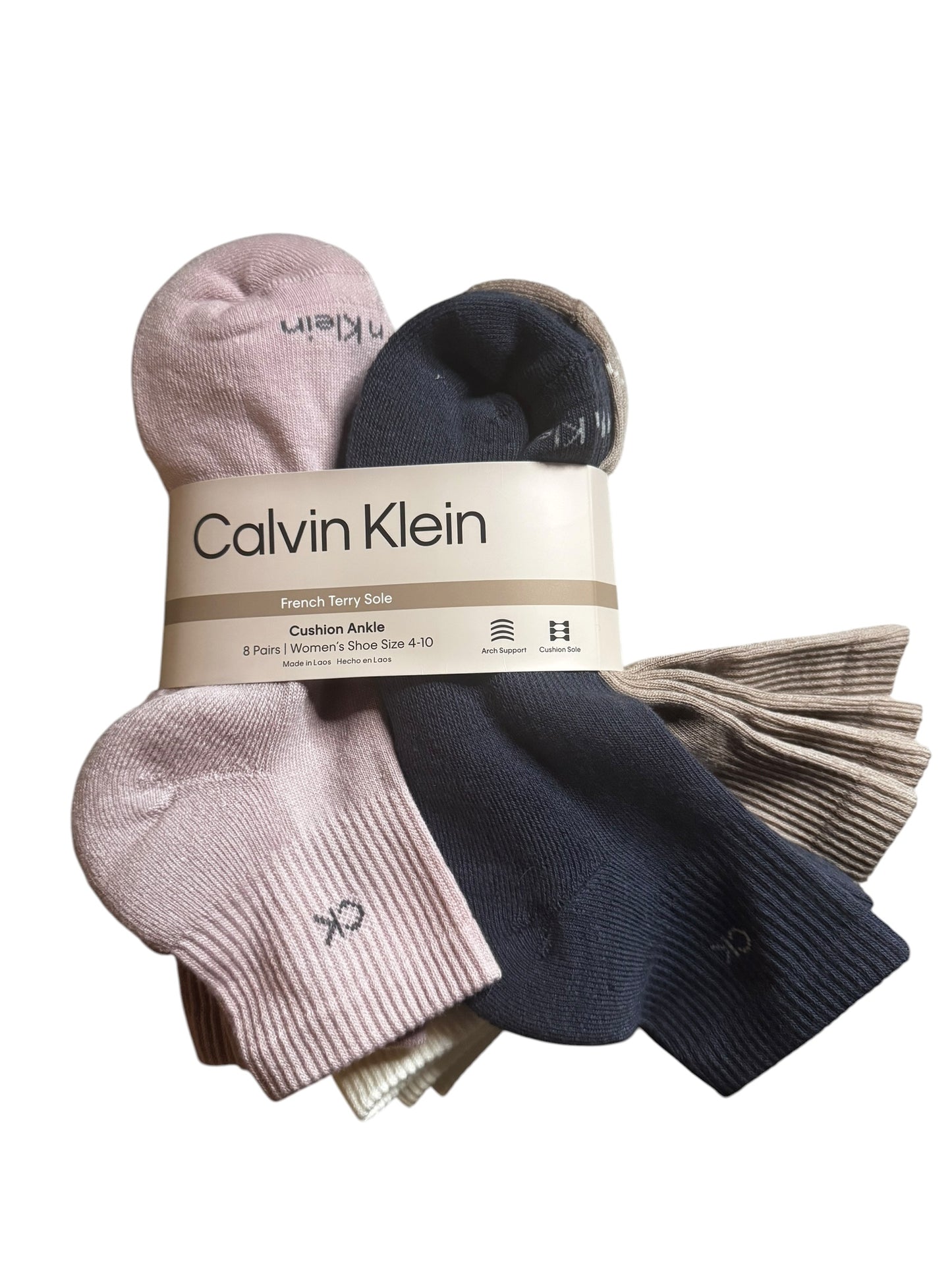 Medias Tobilleras Calvin Klein para Mujer (Paquete de 8) – Colores Variados