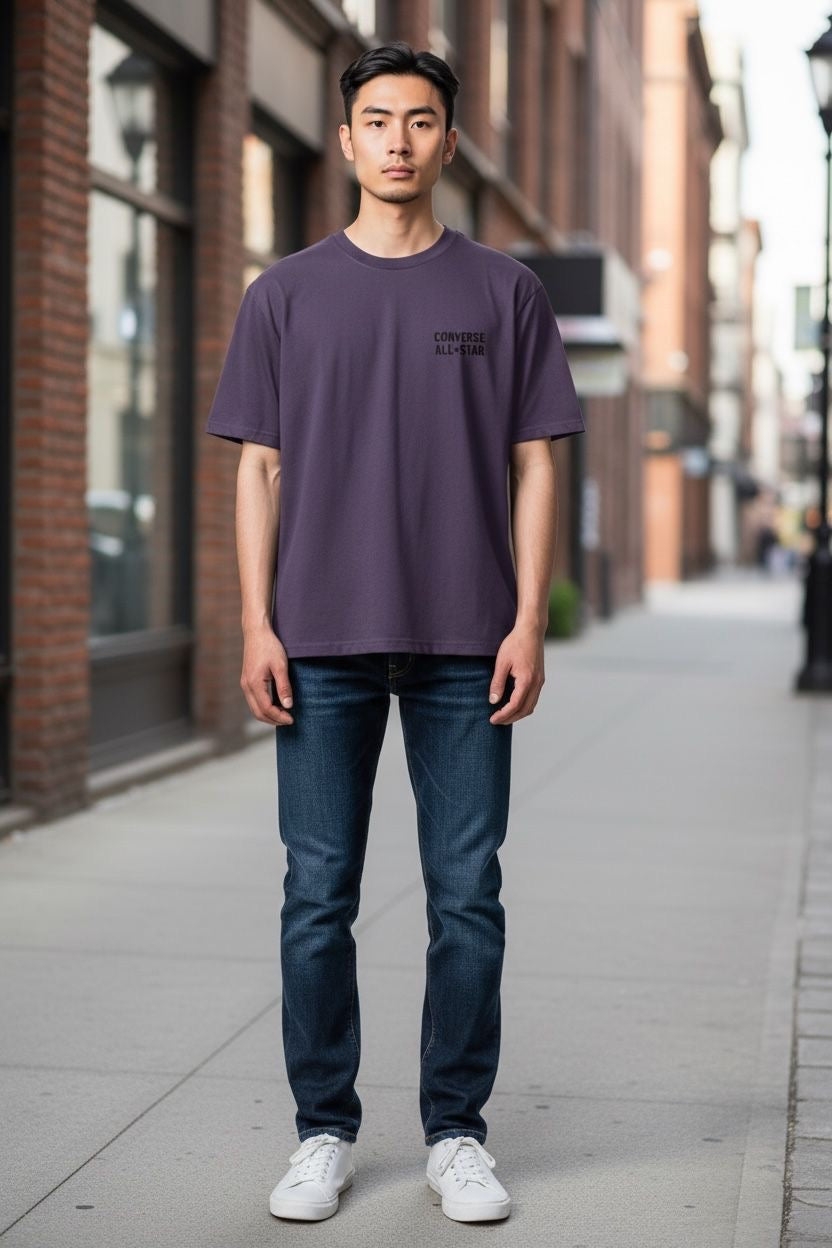 Camiseta Converse All Star Hombre – Marrón / Morado