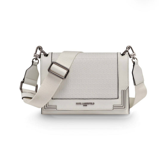 Bolso Crossbody Pequeño Karl Lagerfeld Paris en Cuero Winter White