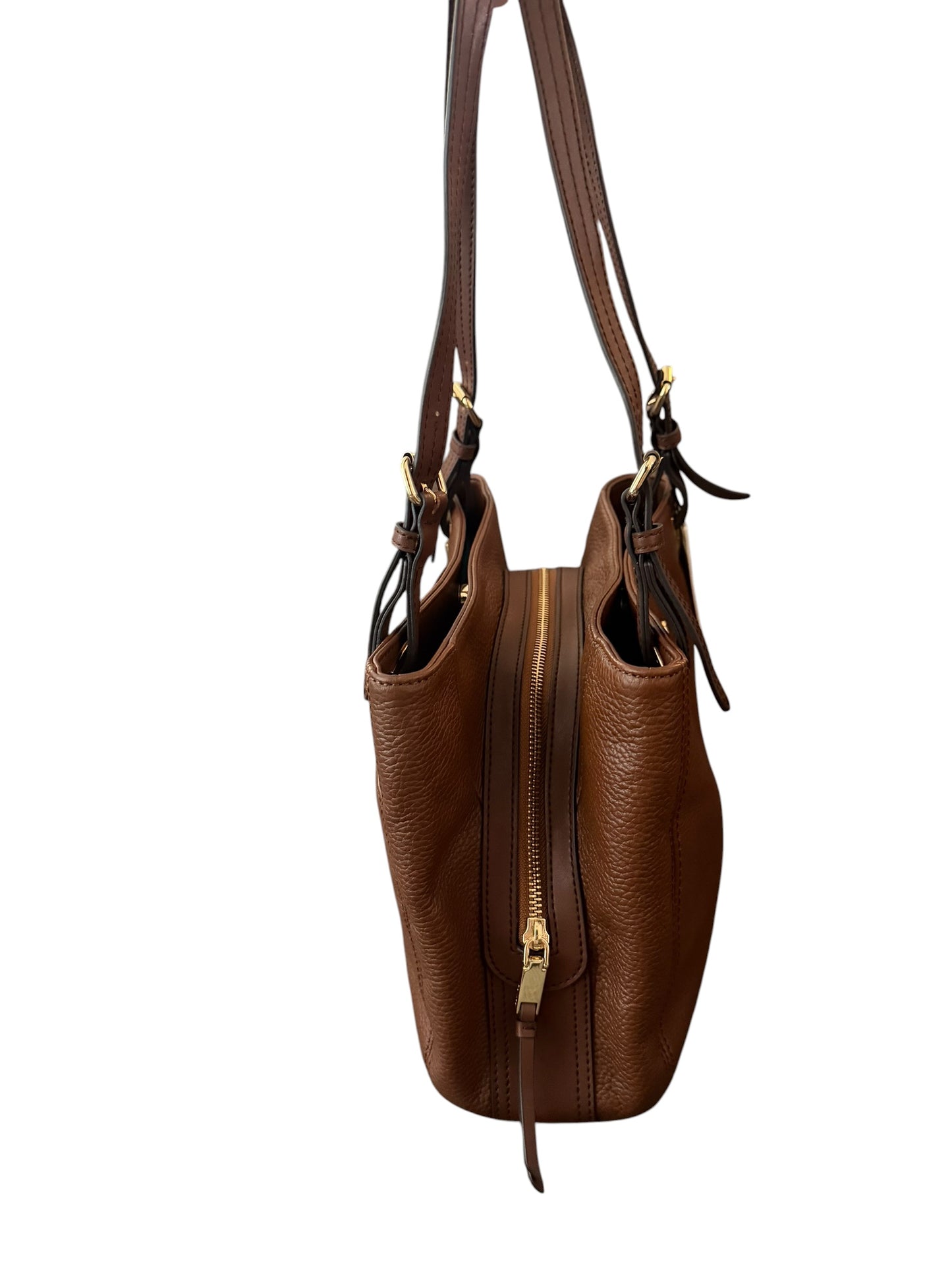 Bolso de Hombro Calvin Klein en Cuero Granulado Café
