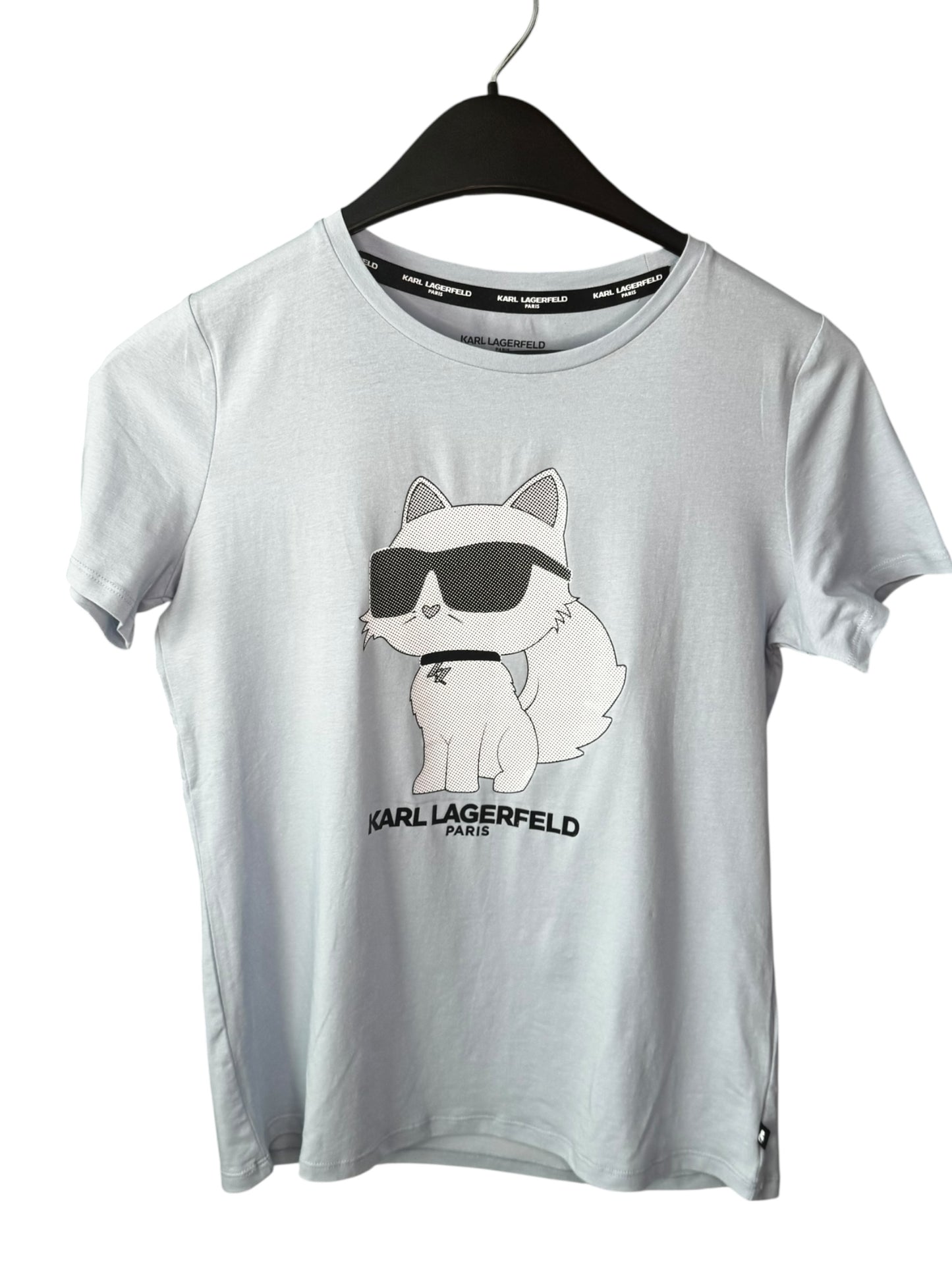 Camiseta azul claro para mujer Karl Lagerfeld con diseño del gato Choupette