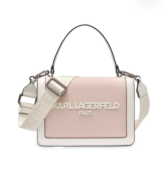 Bolso Bandolera Karl Lagerfeld Paris Simone Rosa y Blanco