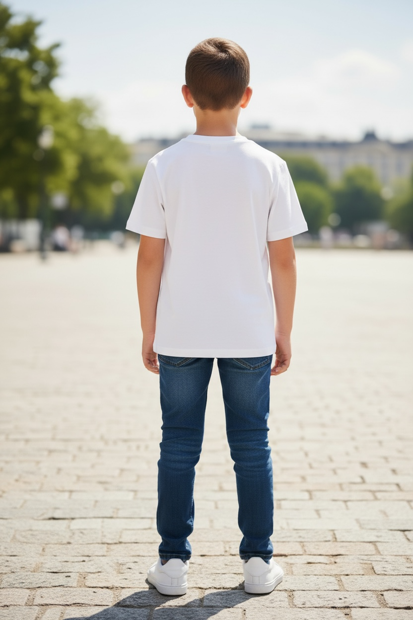 Camiseta Calvin Klein Niño Blanca con Logo CK Estampado – Estilo Casual Moderno