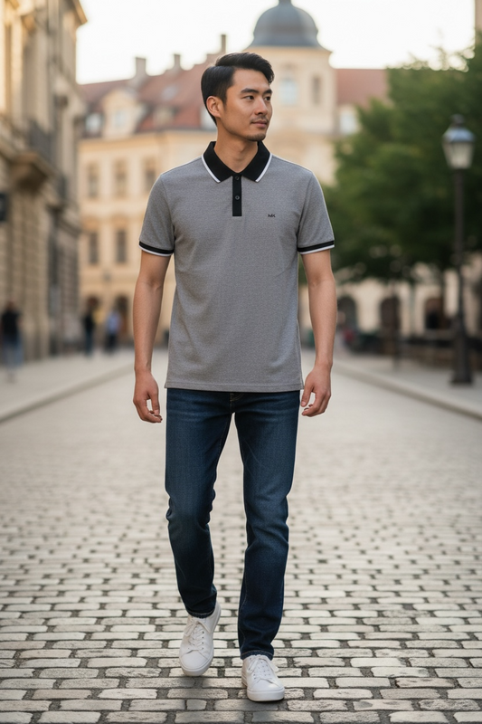 Polo Michael Kors Hombre de Secado Rápido – Azul Marino o Negro – Estilo Clásico Premium