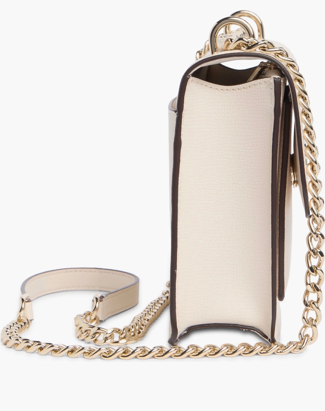 Bolso Crossbody Kate Spade New York Remi Flap Crema con Cadena Dorada