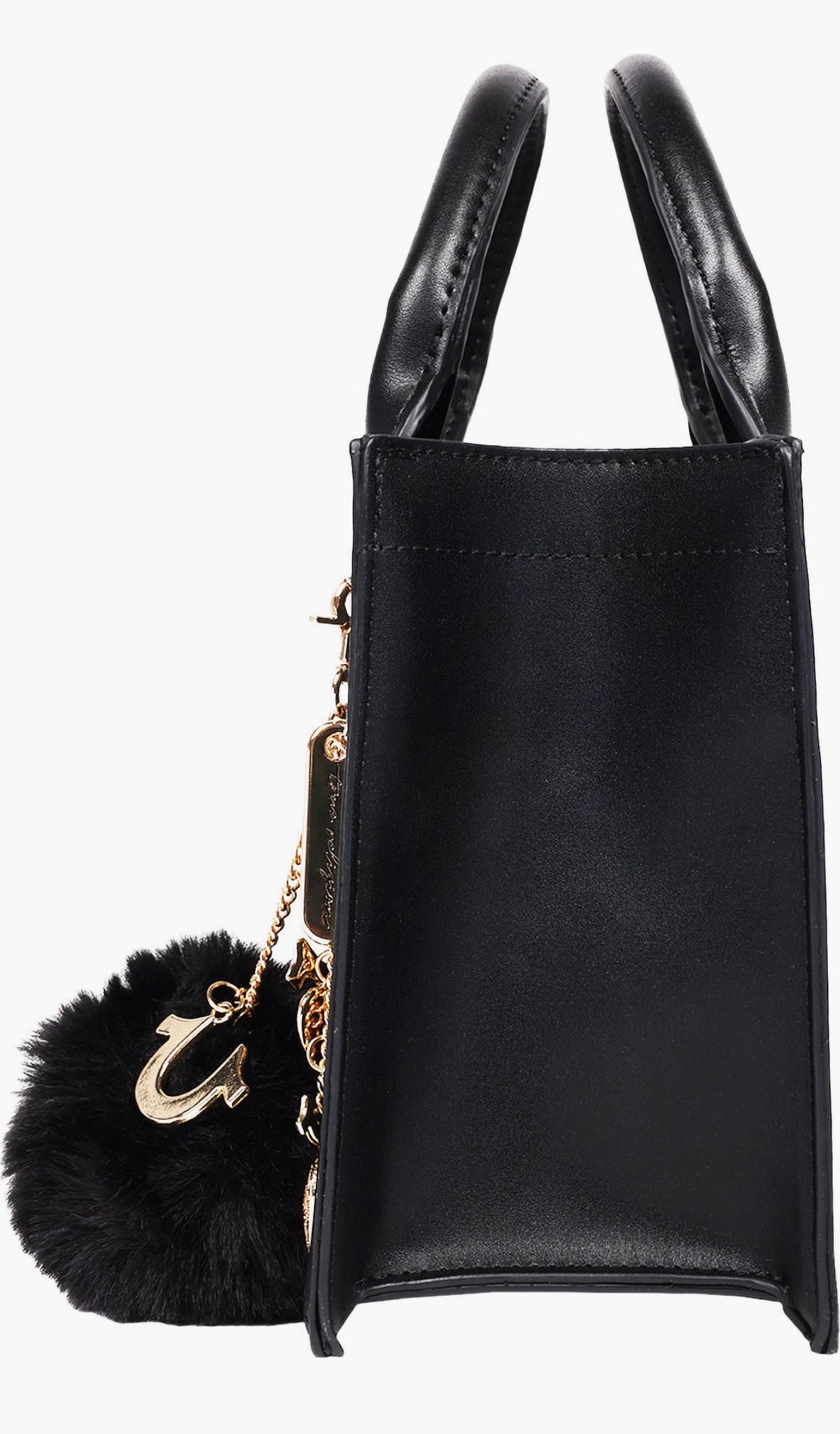 Bolso Tote True Religion Horseshoe Negro con Pompón