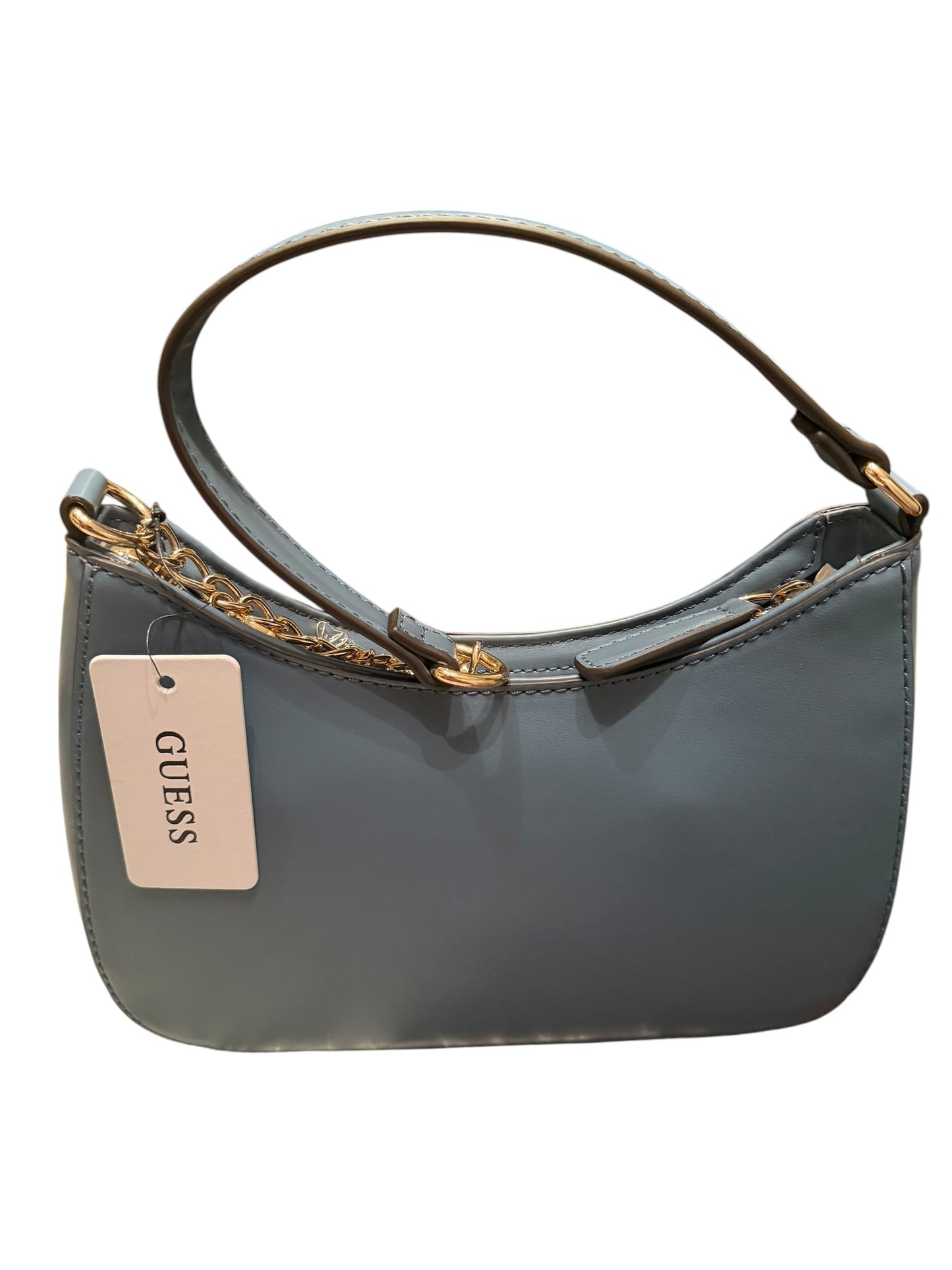 Bolso Guess Shoulder Bag Gris Azulado con Charms Dorados para Mujer