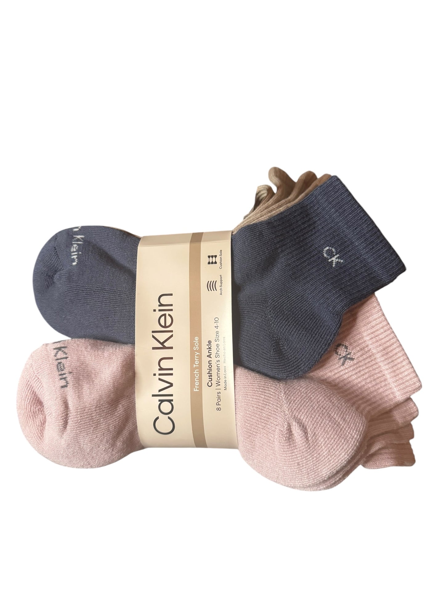 Medias Tobilleras Calvin Klein para Mujer (Paquete de 8) – Colores Variados