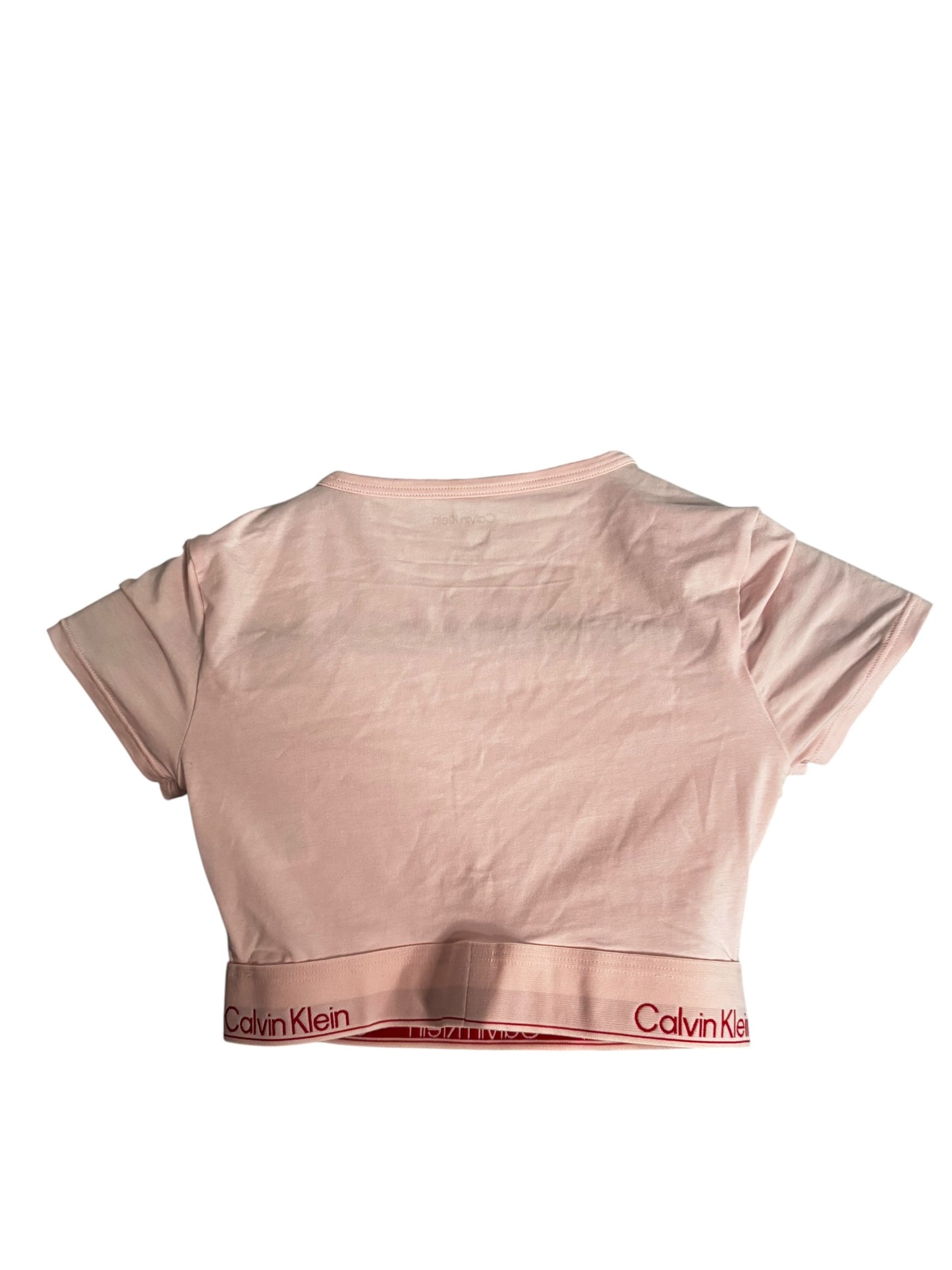 Top Bralette Calvin Klein Rosa Mujer Manga Corta con Banda Logo