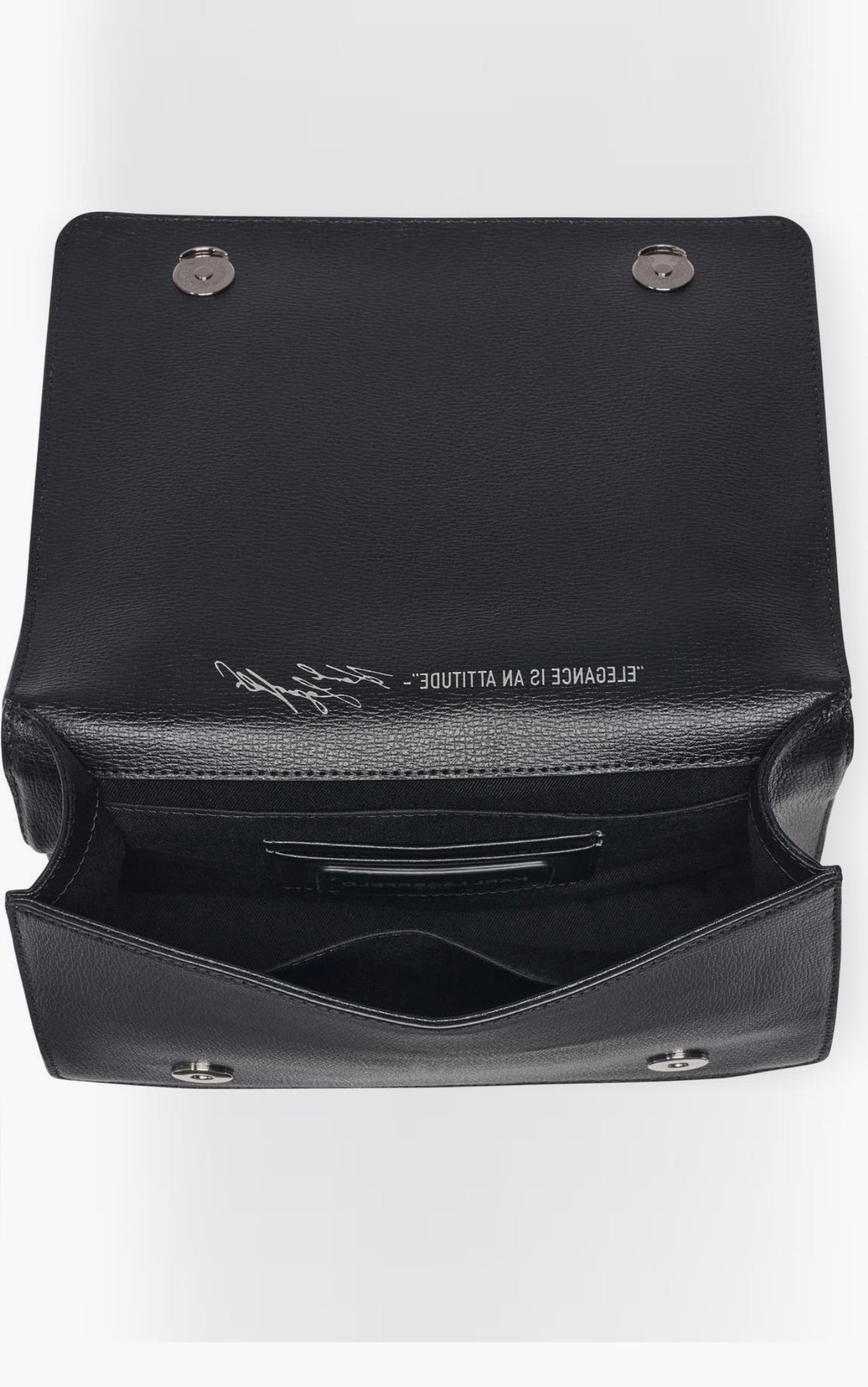 Bolso Cruzado Karl Lagerfeld Paris Simone de Cuero Negro con Logo