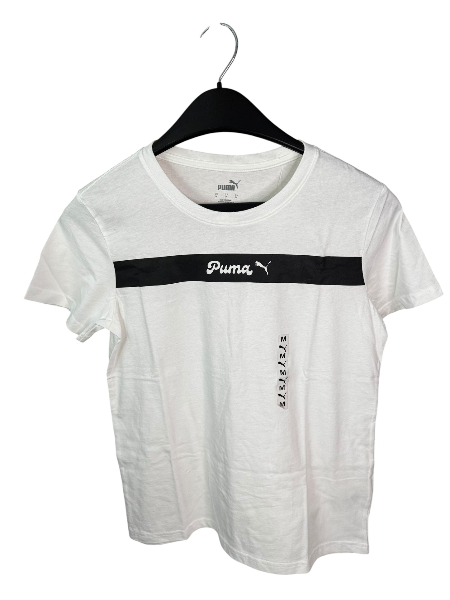 Camiseta Puma para Mujer con Logo y Franja Frontal – Estilo Deportivo Casual