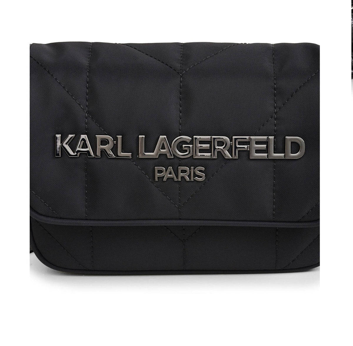 Bolso Cruzado Karl Lagerfeld Paris Voyage Negro Acolchado