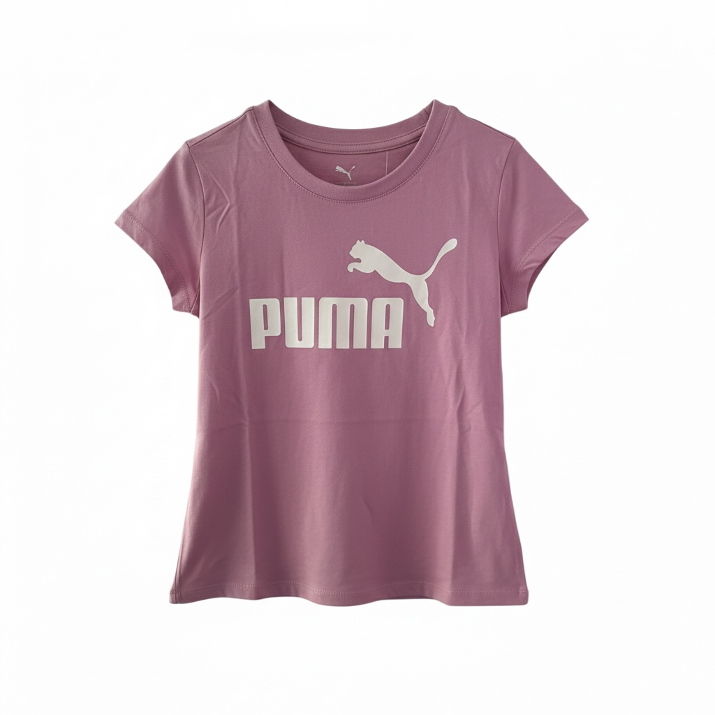Camiseta Puma Niña Rosa con Logo Blanco – Estilo Deportivo Casual