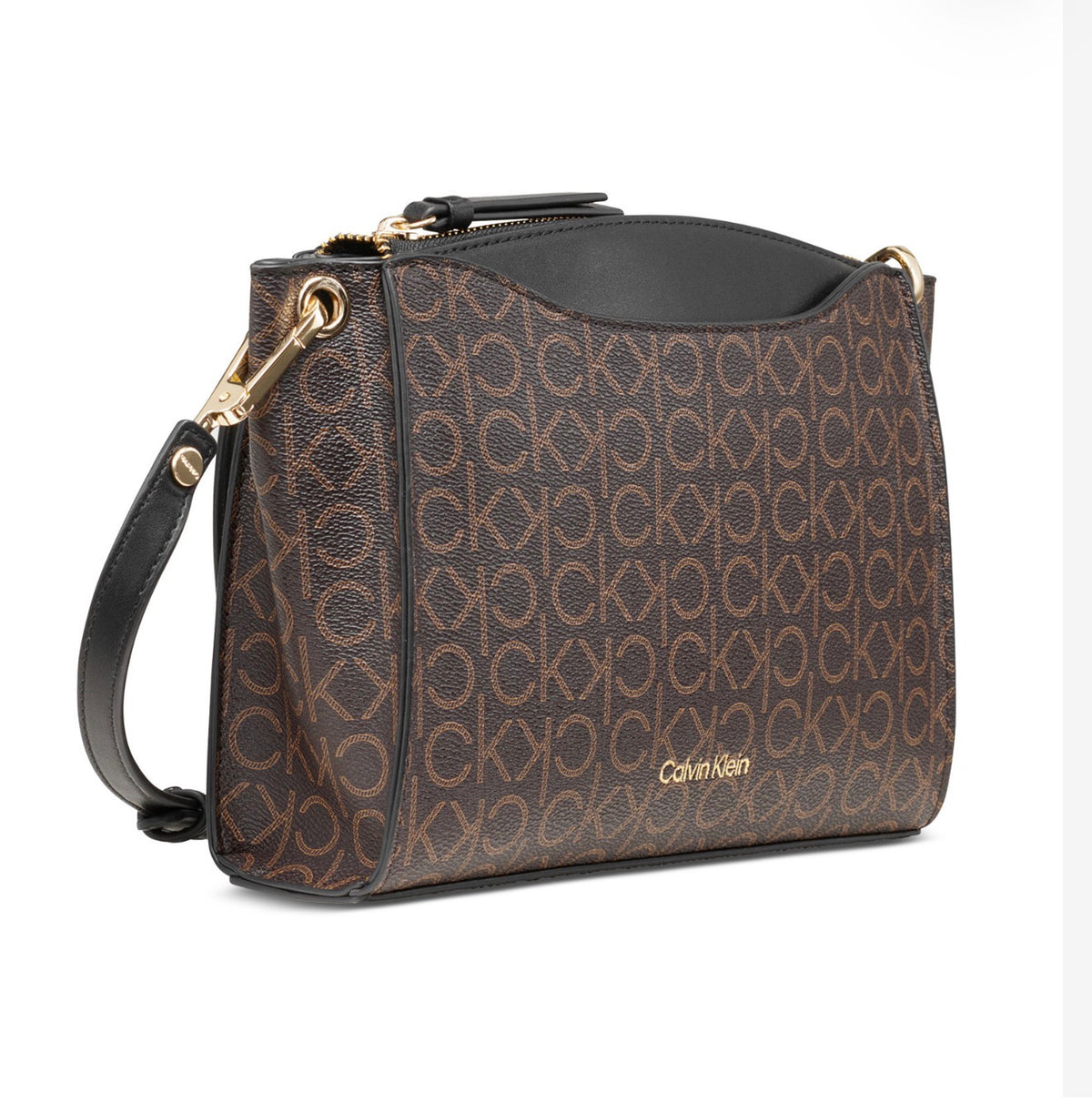 Bolso Crossbody Calvin Klein Monogram Café y Negro