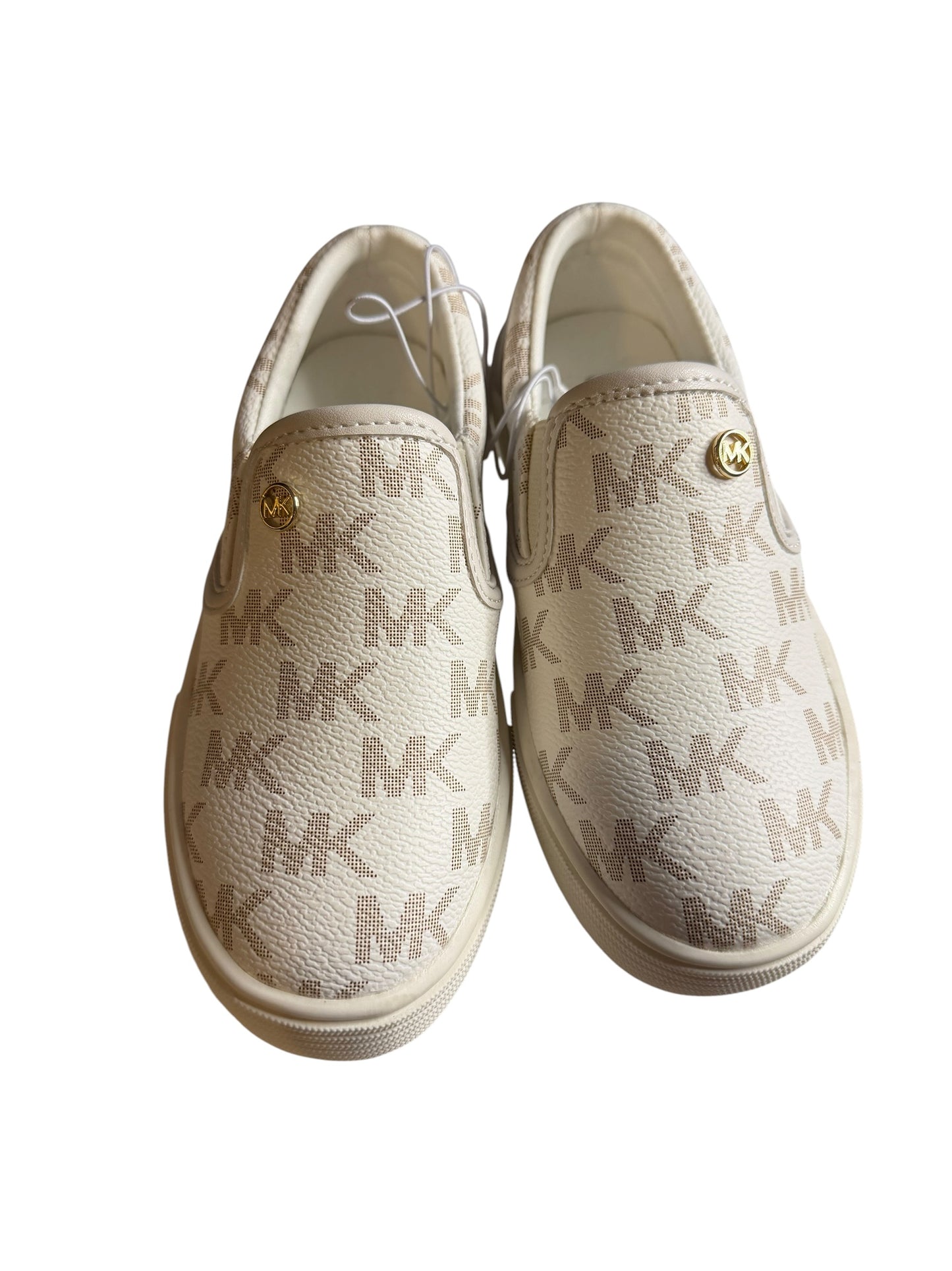 Tenis Slip-On Michael Kors para Niña Blancos con Monograma MK – Talla 11 US Kids