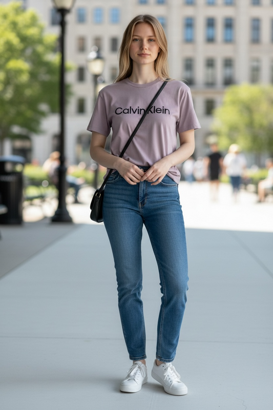 Camiseta Calvin Klein Performance Stretch Lila para Mujer