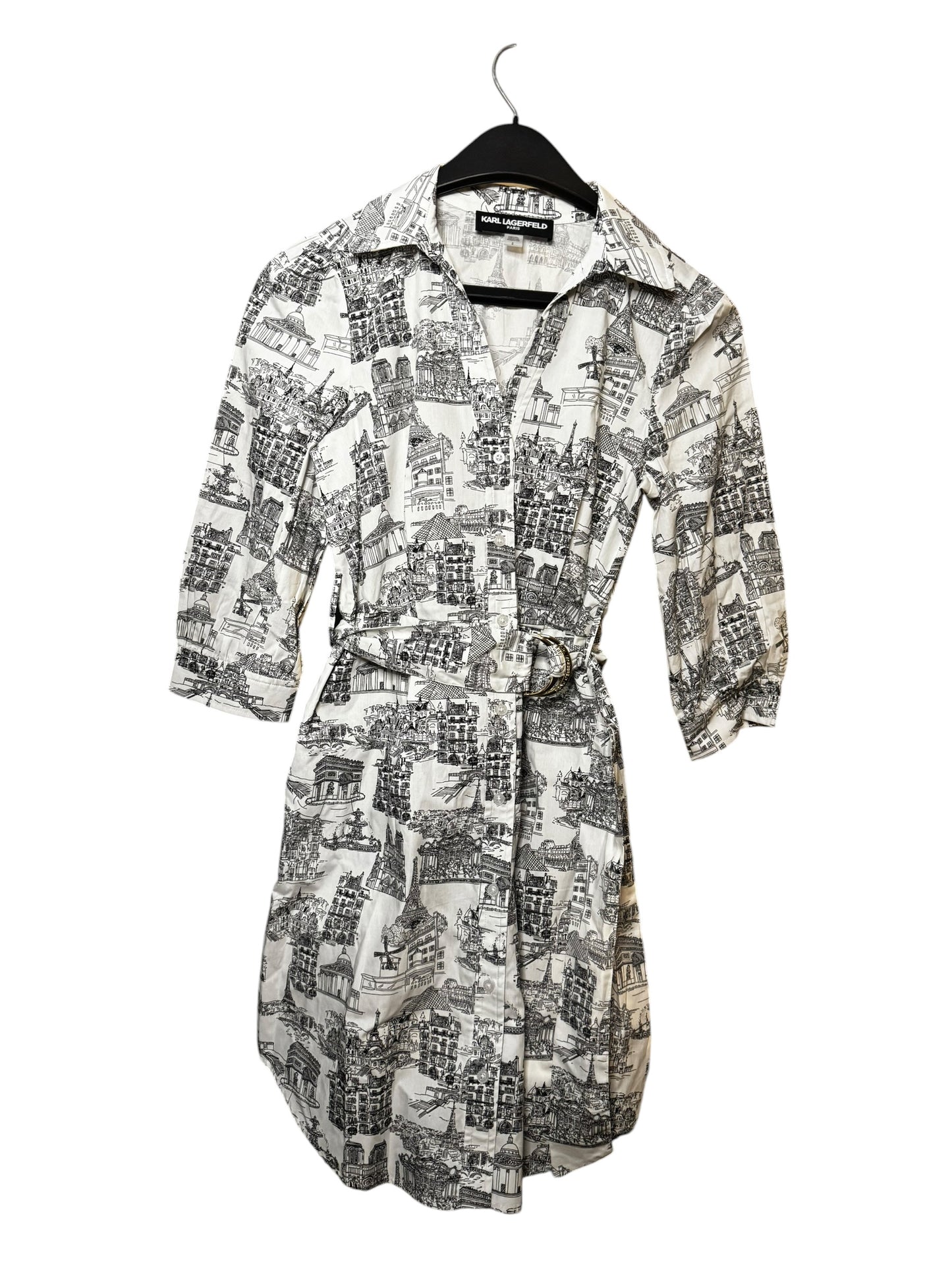 Vestido Camisero Karl Lagerfeld Paris Estampado Cityscape Toile para Mujer
