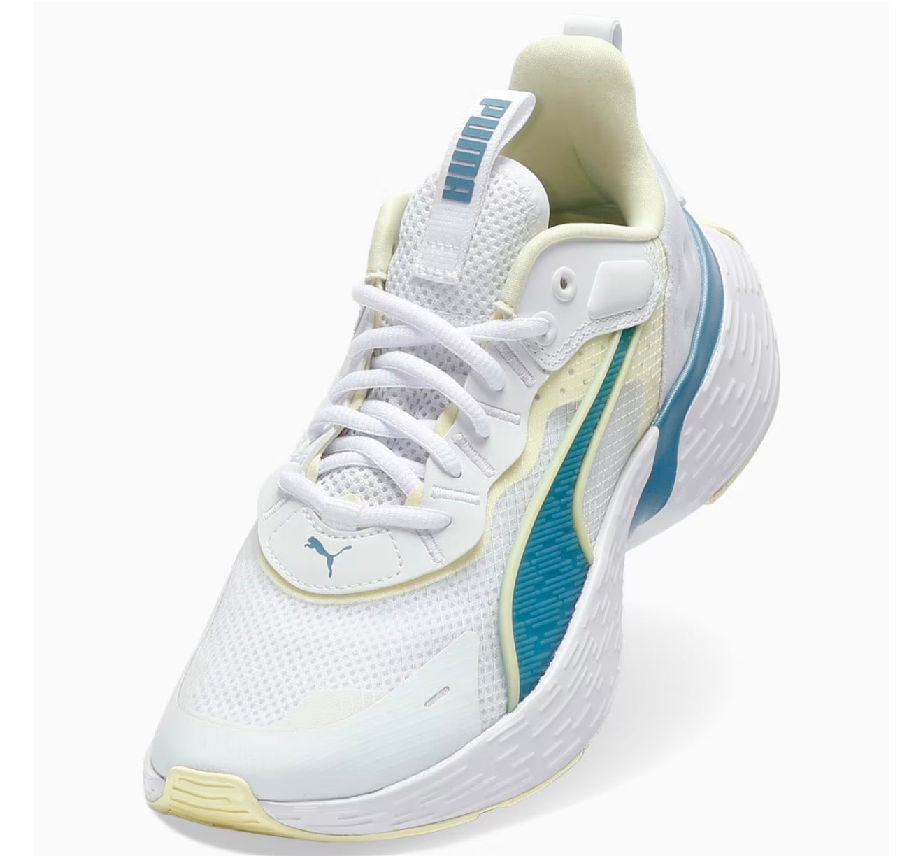 Tenis Puma Softride Sway Mujer Blanco/Gold Moon