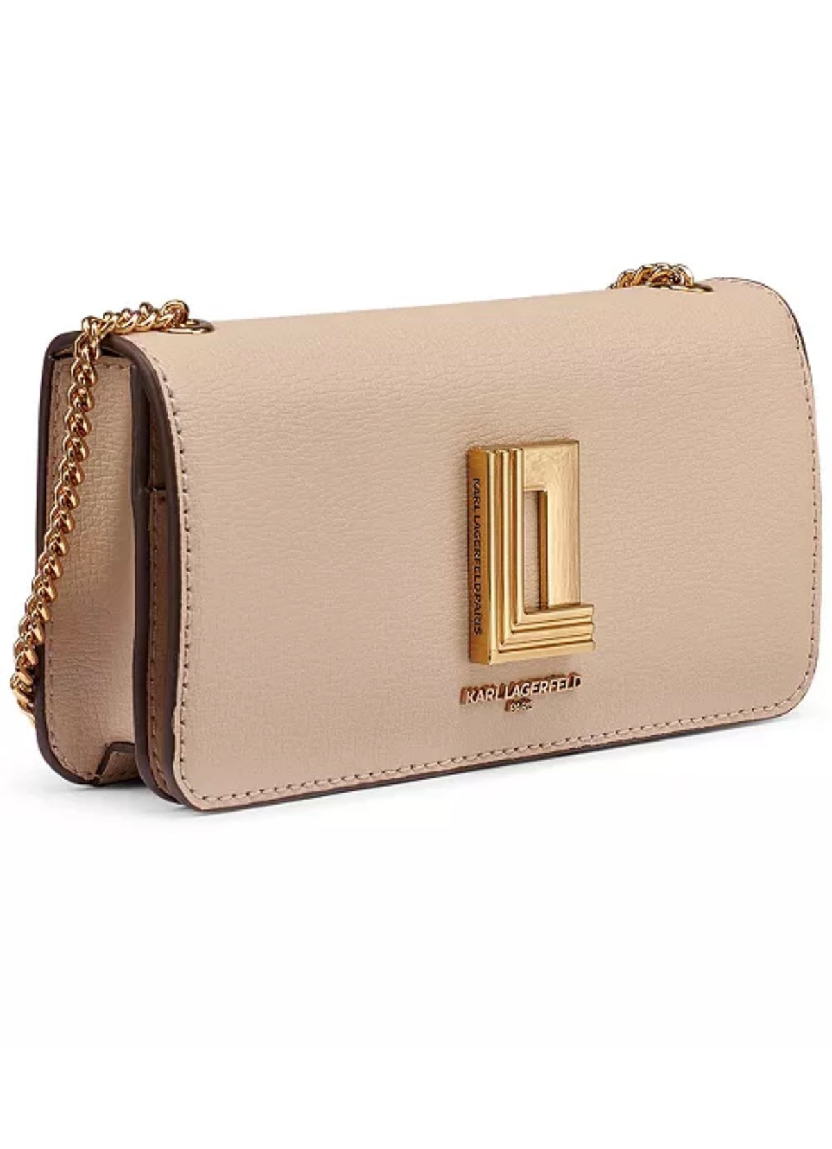 Billetera con Cadena Karl Lagerfeld Paris Lafayette en Cuero Color White Pepper