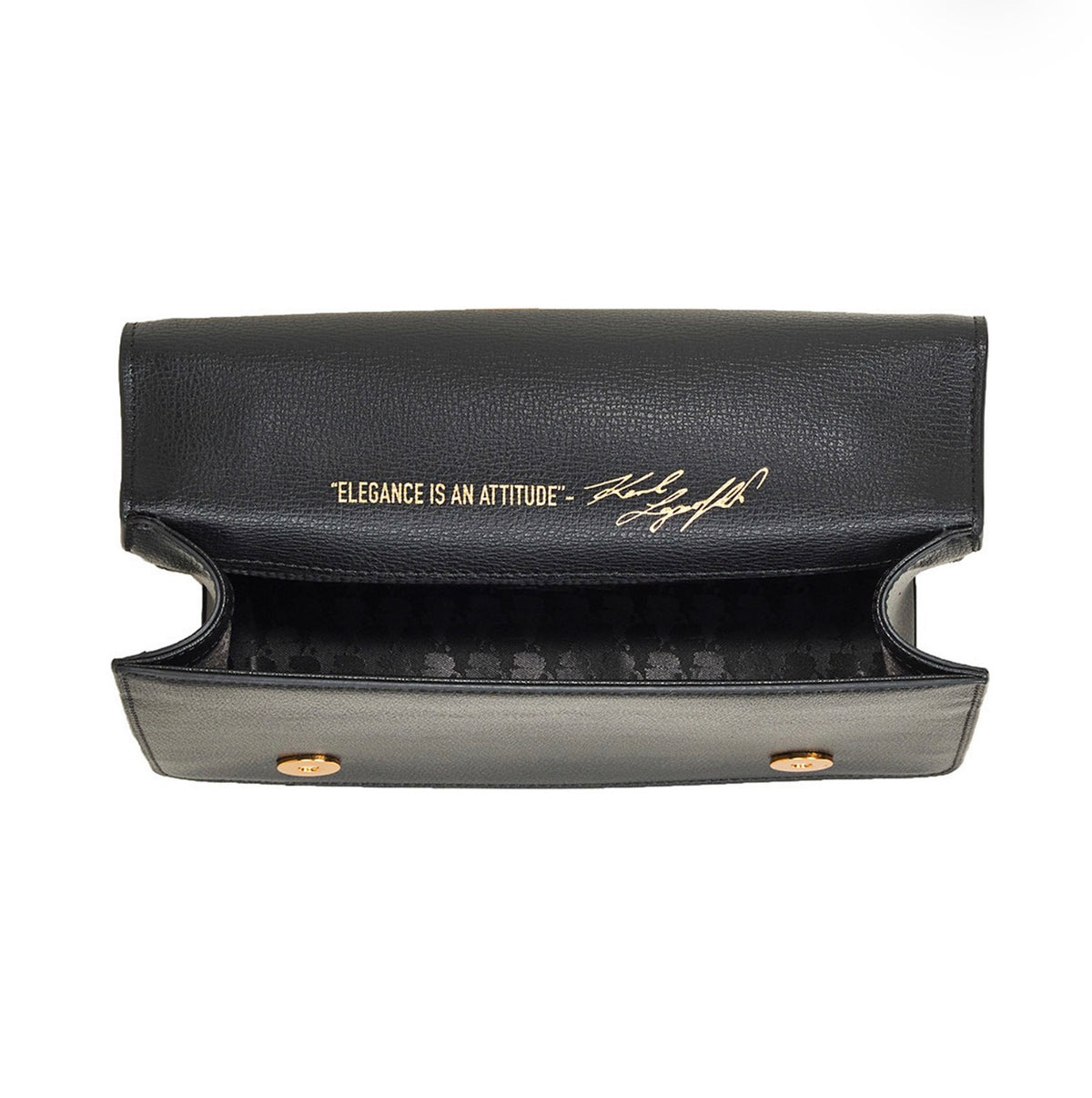 Bolso Cruzado Karl Lagerfeld Paris Simone de Cuero Negro