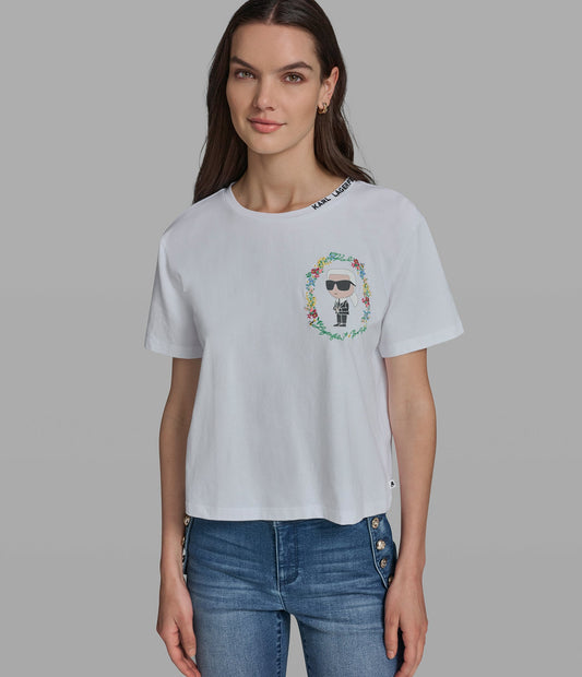 Camiseta Karl Lagerfeld Choupette Floral Mujer – Rosa, Negro o Blanco