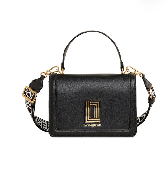 Bolso Cruzado Karl Lagerfeld Paris Simone de Cuero Negro