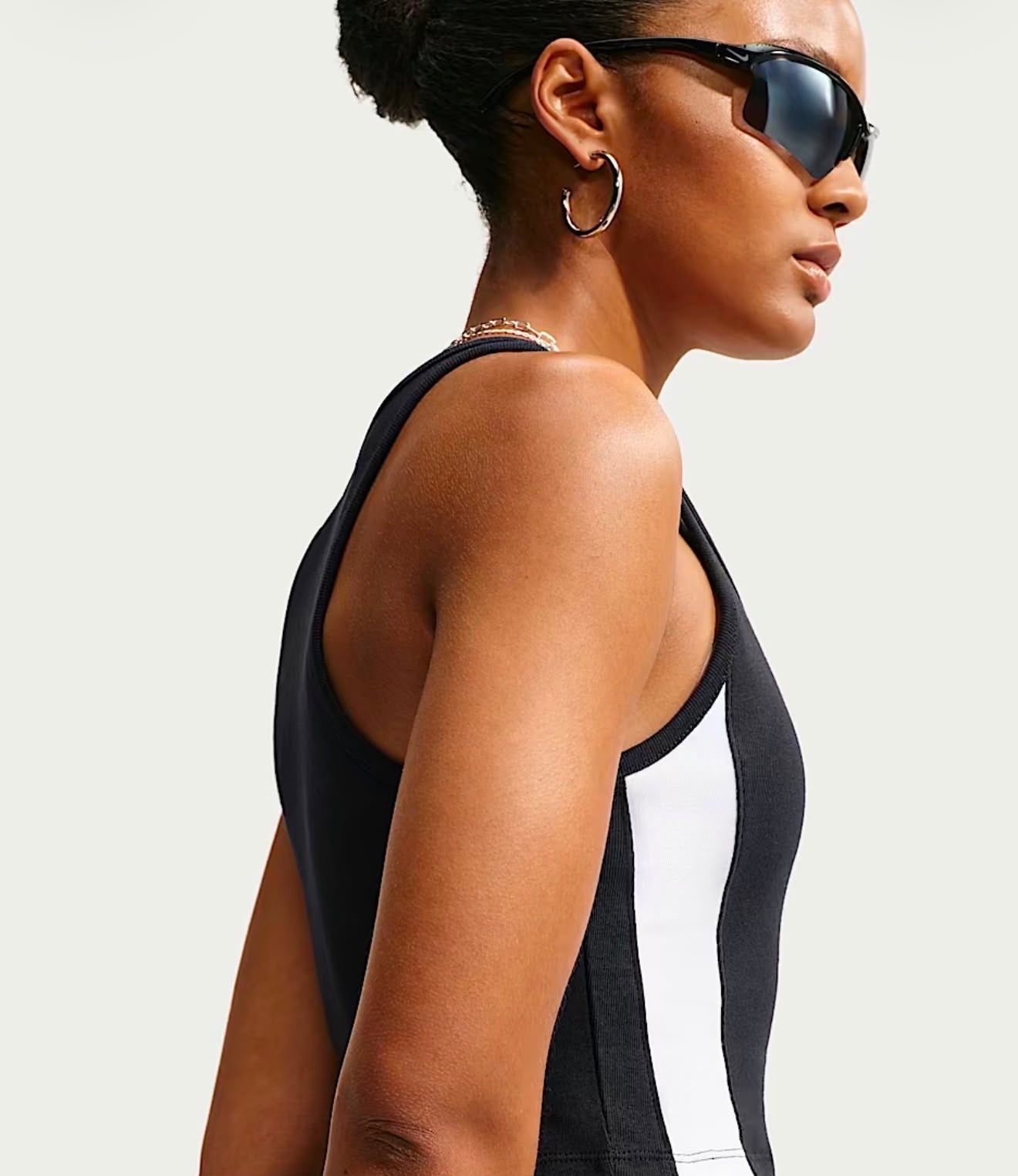 Top Corto Nike Sportswear Mujer Negro/Blanco Original | Tank Top Ajustado