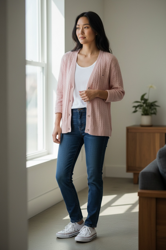 Cárdigan Tommy Hilfiger Rosado Claro para Mujer