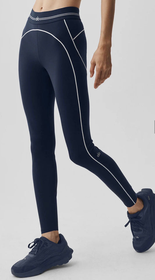 Leggings Alo Yoga Airbrush High-Waist 7/8 Heart Throb Azul Marino