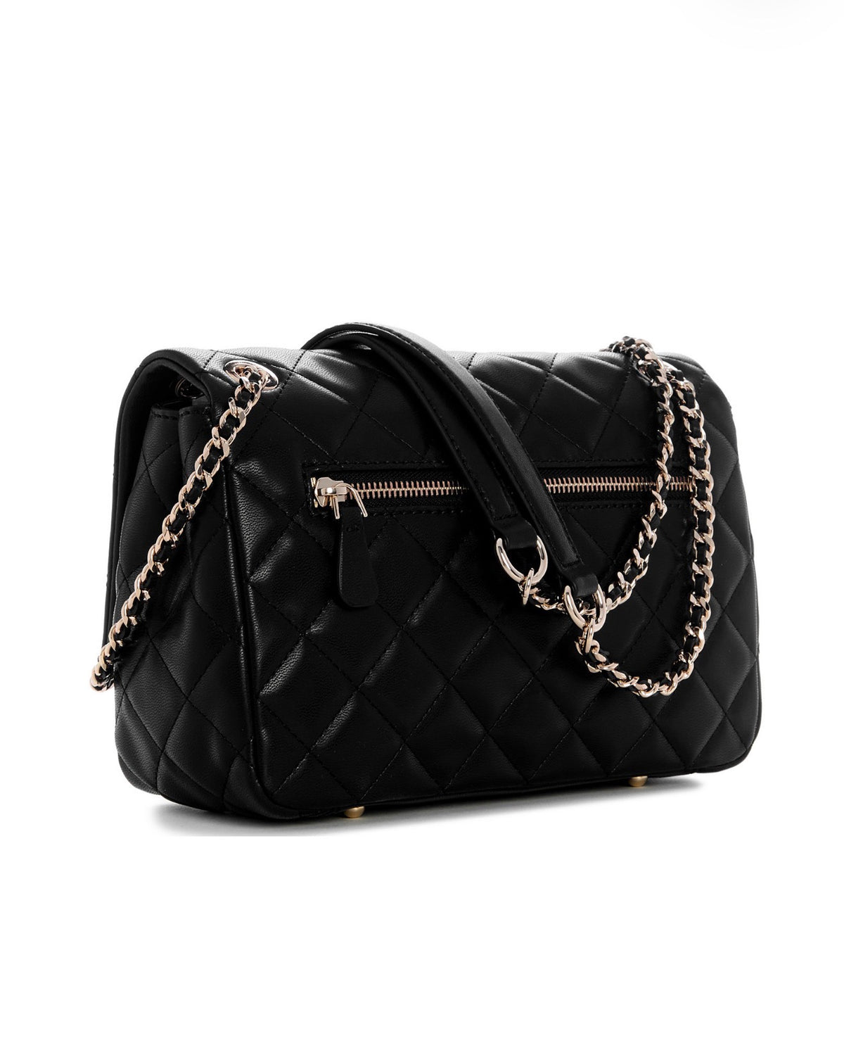 Bolso GUESS de Solapa Acolchado Negro con Cadena