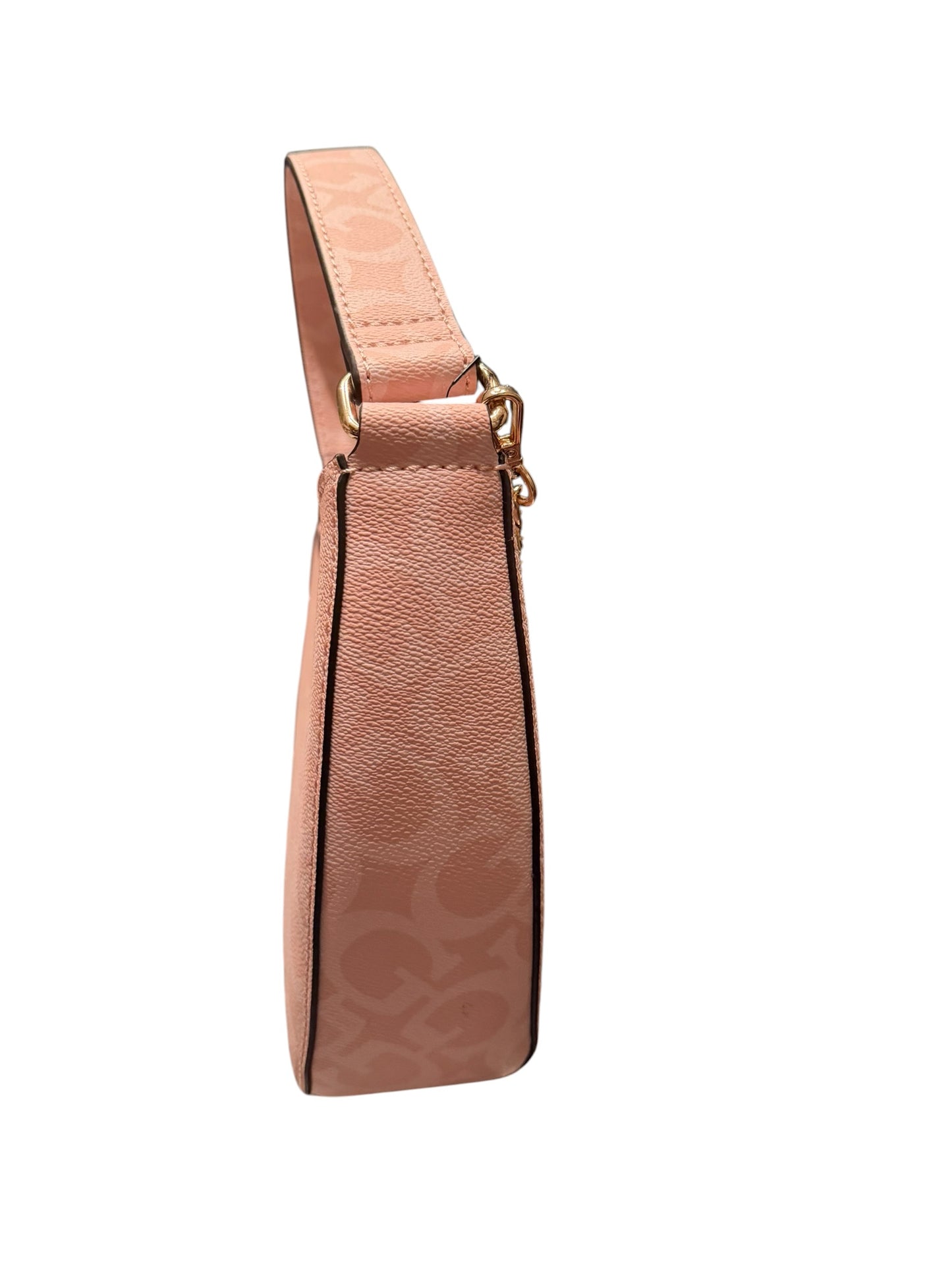 Bolso Hobo Guess Bobbin Monogram Rosa Suave con Charms Dorados