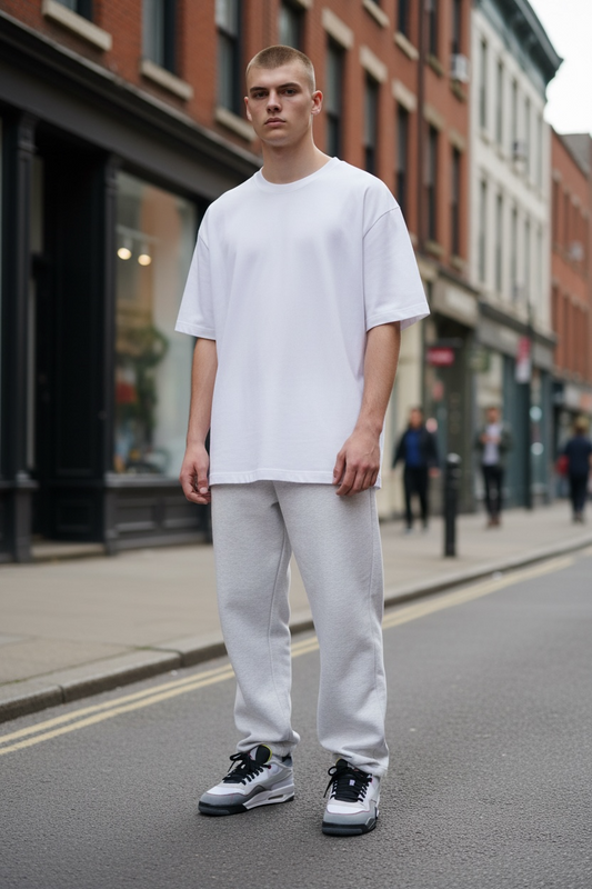 Tenis Nike Hombre Blanco y Gris con Detalles Negros – Estilo Urbano Deportivo