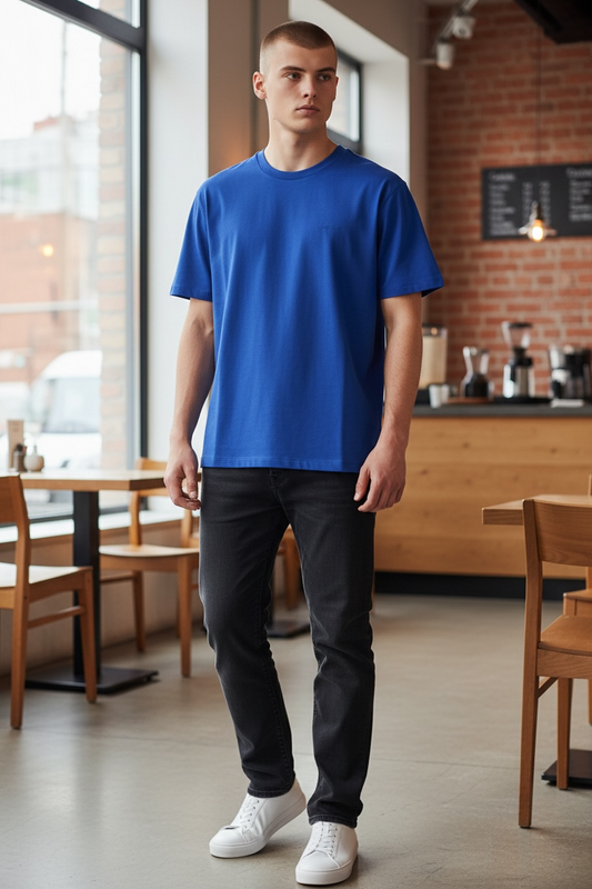 Camiseta Azul Calvin Klein para Hombre – Diseño Minimalista