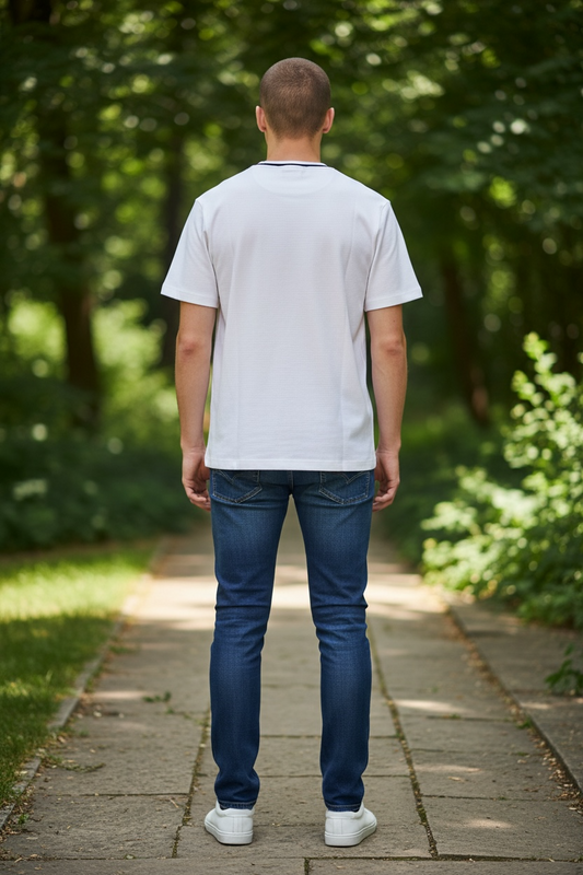 Camiseta Michael Kors Hombre Blanca con Detalles Negros
