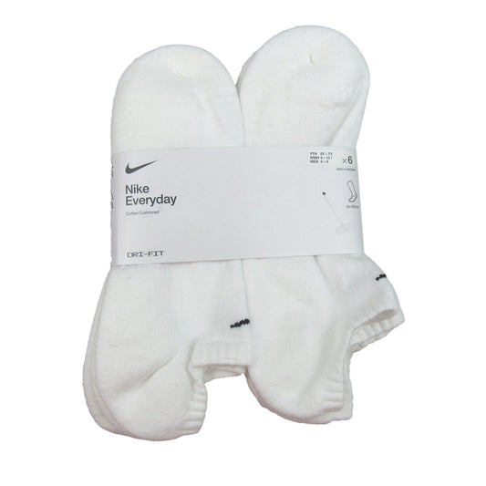Medias Nike No Show Blancas (Pack de 6) – Dri-FIT Cómodas y Discretas