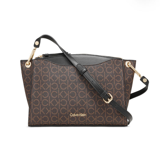 Bolso Crossbody Calvin Klein Monogram Café y Negro