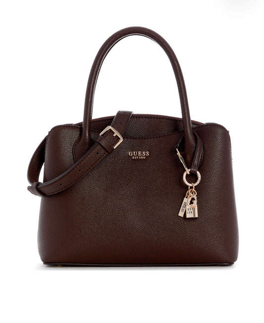 Bolso GUESS Satchel Estructurado Café con Correa Desmontable