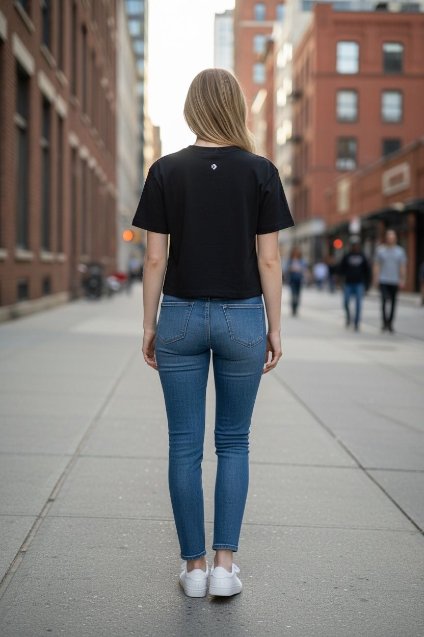 Camiseta Crop Top Converse Mujer – Negro