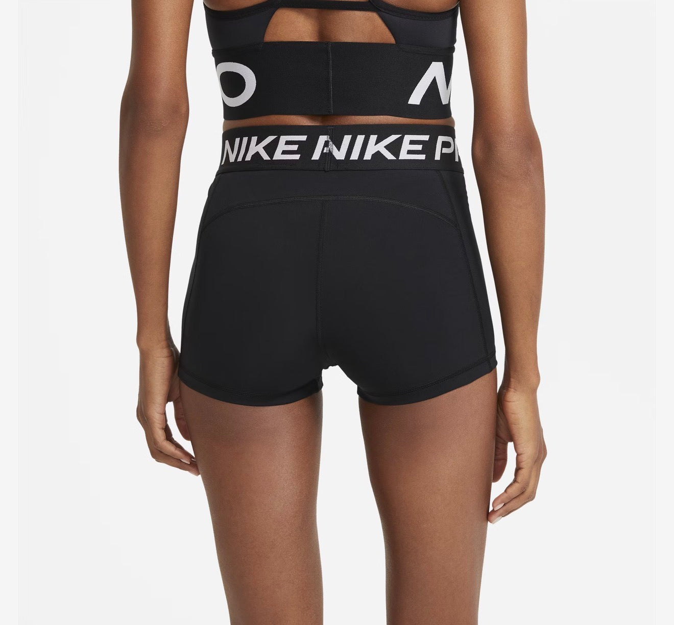 Short Nike Pro 5” Mujer Negro/Blanco – Licra Deportiva Original con Tecnología Dri-FIT
