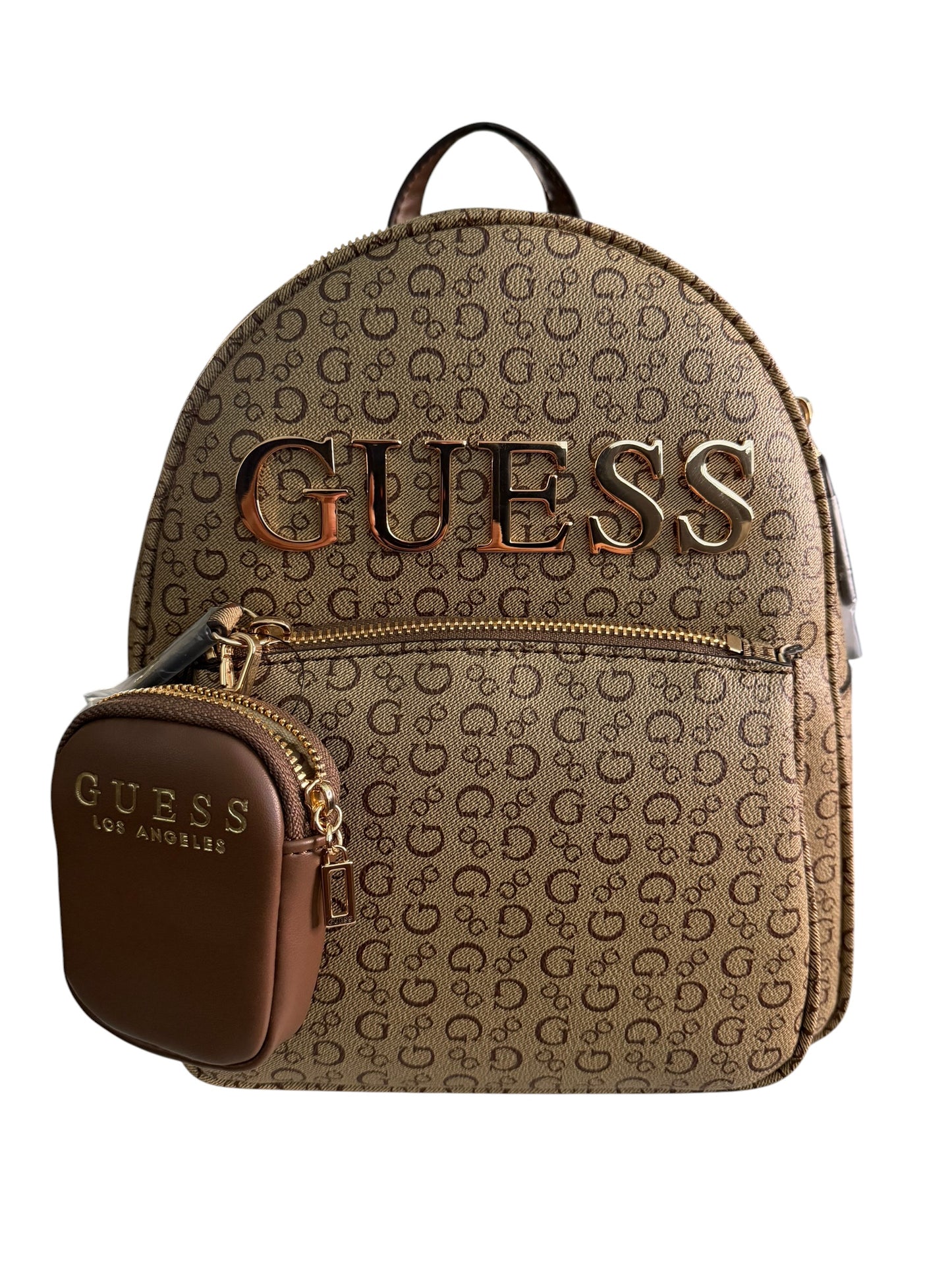 Morral Guess Original Café Monograma con Monedero