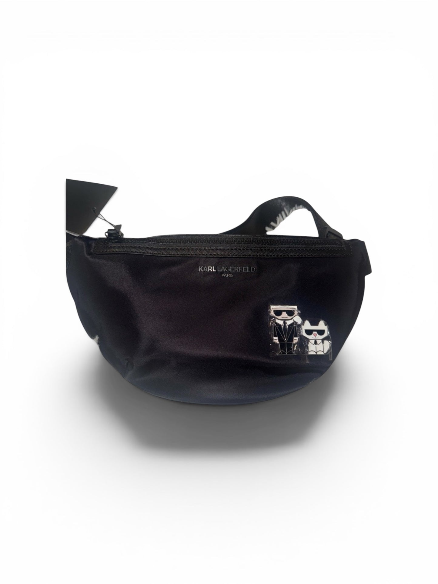 Riñonera Unisex Karl Lagerfeld Paris Negra con Ikonik Karl & Choupette
