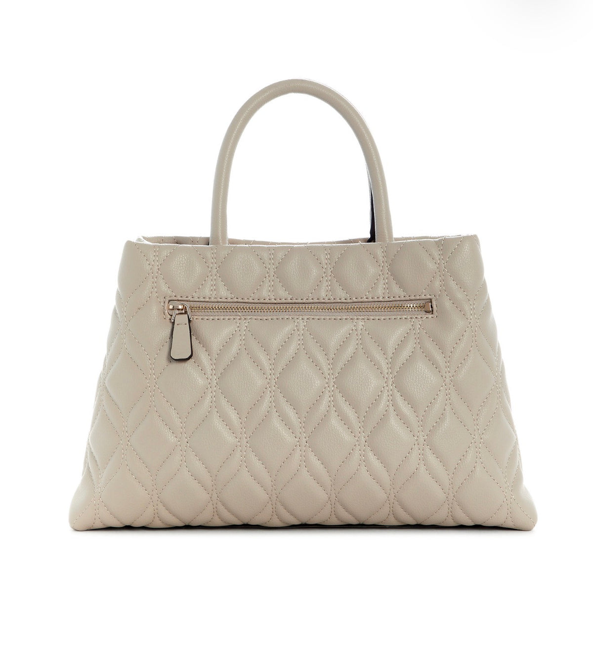 Bolso GUESS Satchel Grande Beige Acolchado con Cadena