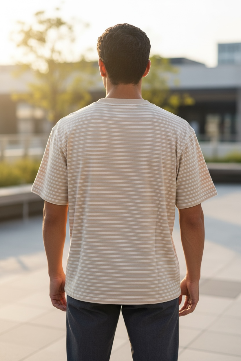 Camiseta Calvin Klein Jeans Rayada Hombre – Azul Marino / Beige