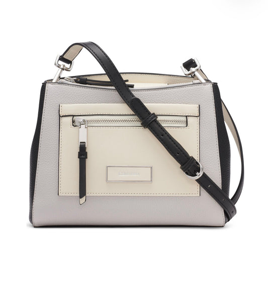 Bolso Cruzado Calvin Klein Hadley Gris, Blanco y Negro