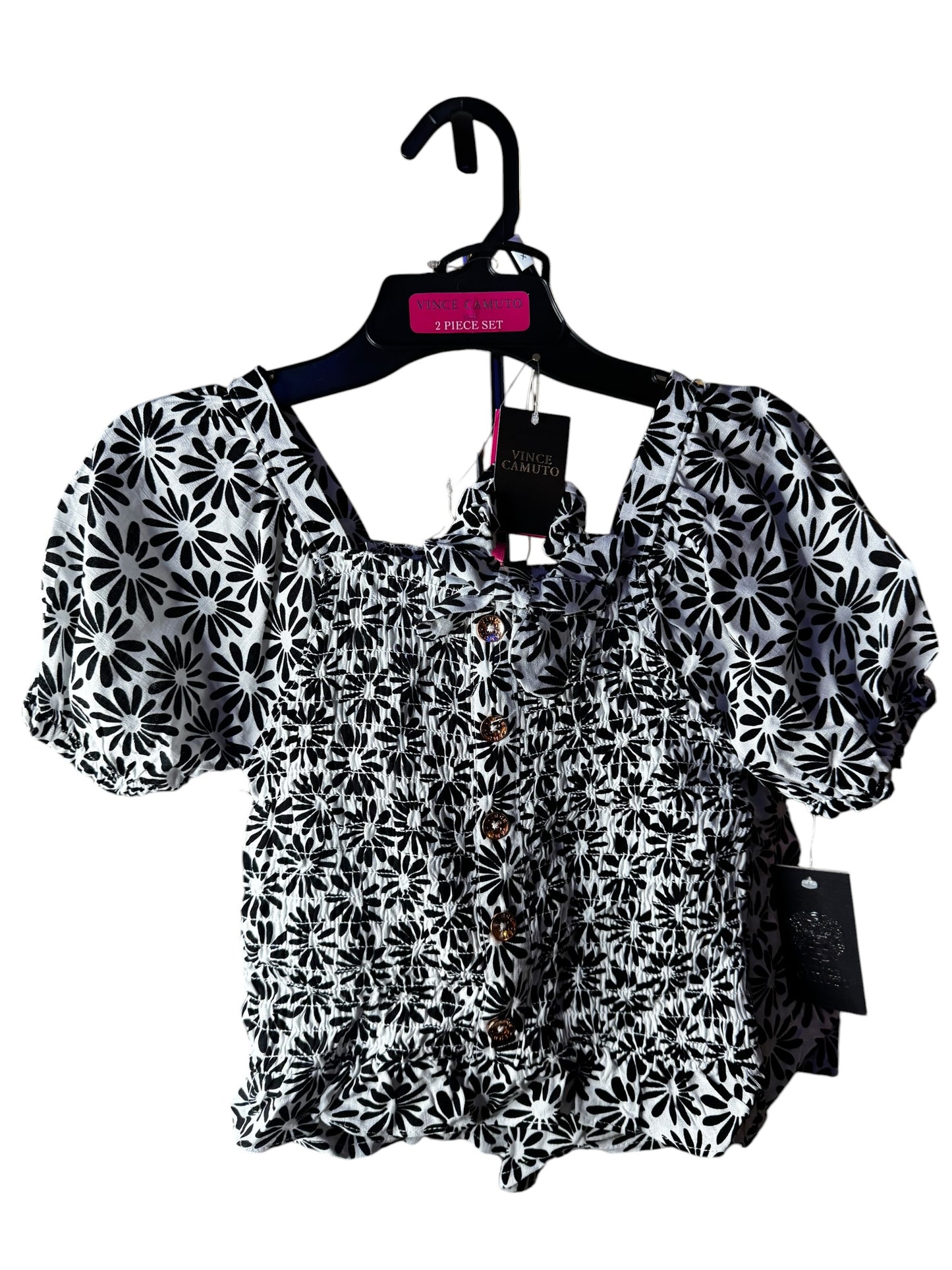 Conjunto Vince Camuto Niña 3 Piezas Talla 6X – Blusa, Short y Accesorio para Cabello