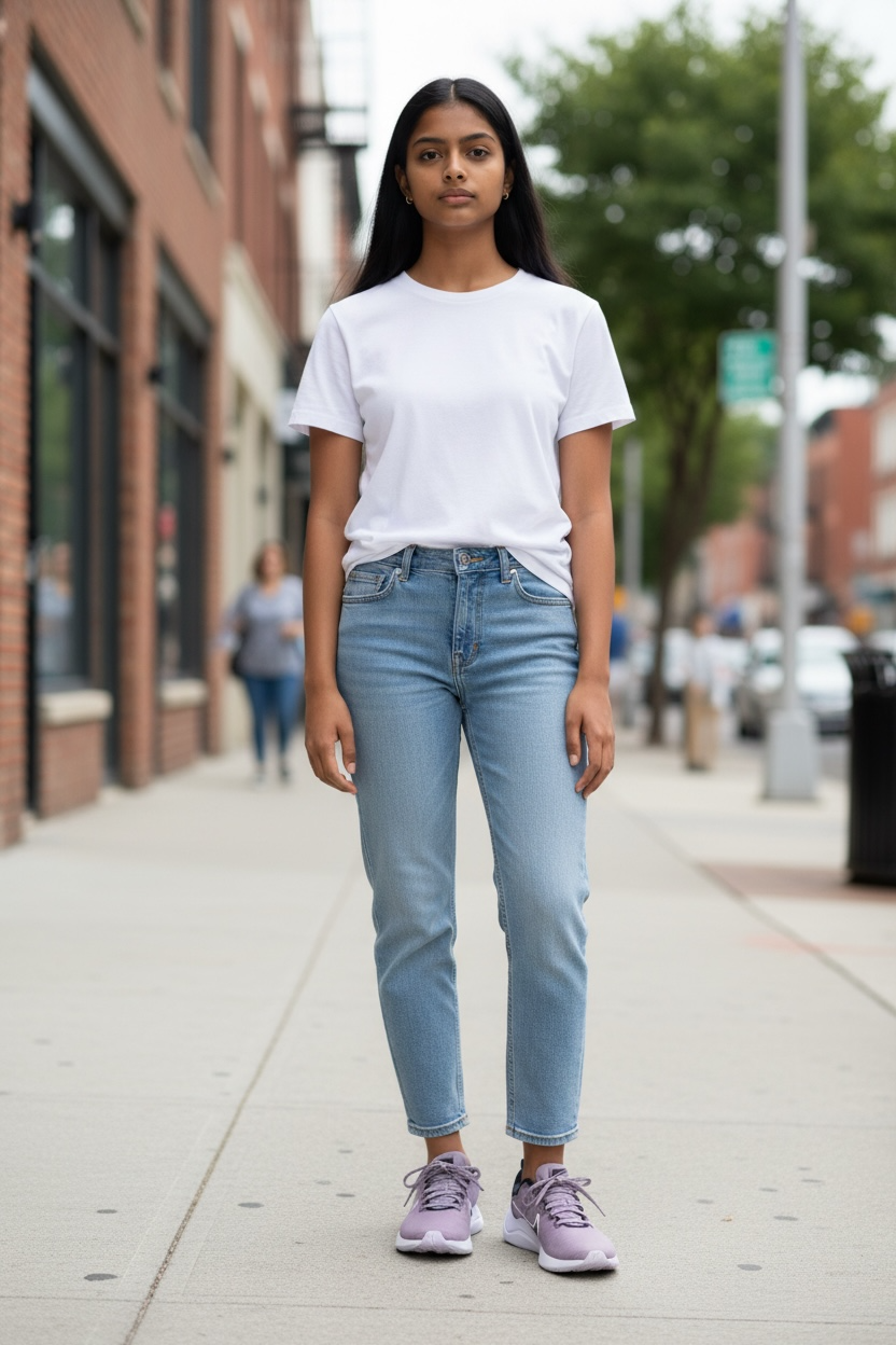 Tenis Nike Mujer Lila con Detalles Blancos – Estilo Deportivo y Moderno