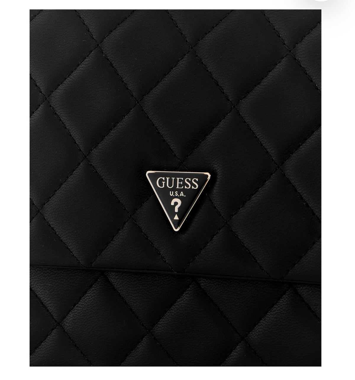 Bolso GUESS de Solapa Acolchado Negro con Cadena