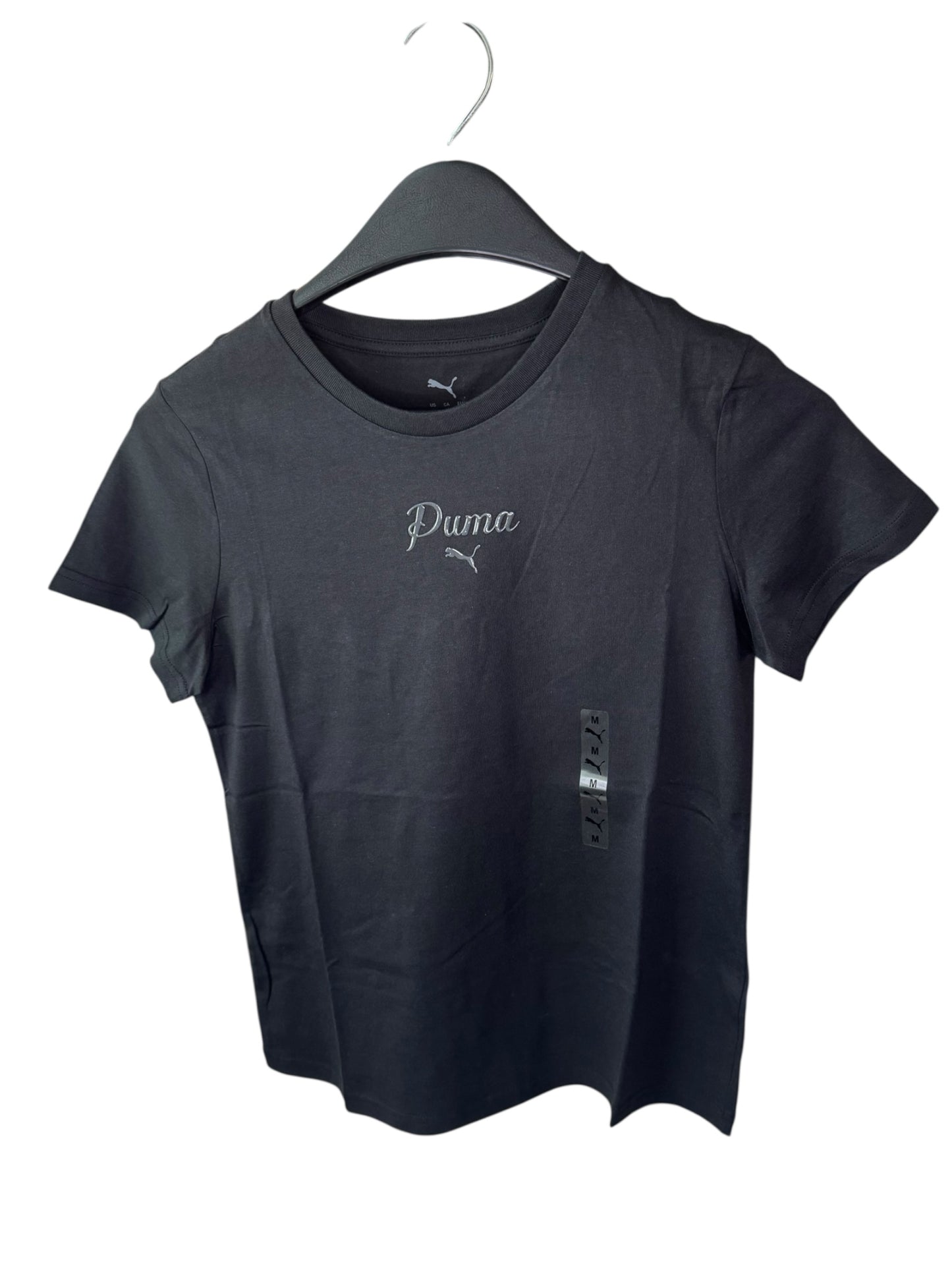 Camiseta Puma Negra para Mujer con Logo Bordado – Estilo Deportivo Casual